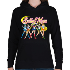 PRINTFASHION Sailor Moon - Női kapucnis pulóver - Fekete női pulóver, kardigán