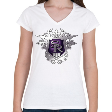 PRINTFASHION Saints Row logo - Női V-nyakú póló - Fehér női póló