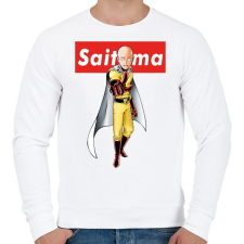 PRINTFASHION Saitama - Férfi pulóver - Fehér férfi pulóver, kardigán