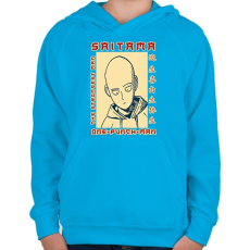 PRINTFASHION Saitama OPM - Gyerek kapucnis pulóver - Azúrkék