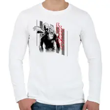 PRINTFASHION Saitama | Revenge GYM  - Férfi hosszú ujjú póló - Fehér férfi póló
