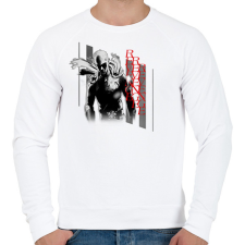 PRINTFASHION Saitama | Revenge GYM  - Férfi pulóver - Fehér férfi pulóver, kardigán