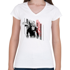PRINTFASHION Saitama | Revenge GYM - Női V-nyakú póló - Fehér női póló