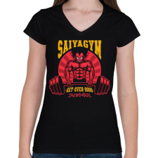 PRINTFASHION Saiyagym - Női V-nyakú póló - Fekete női póló