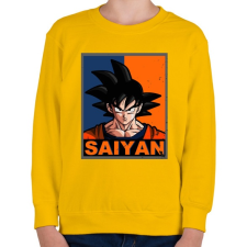 PRINTFASHION Saiyan Goku - Gyerek pulóver - Sárga gyerek pulóver, kardigán