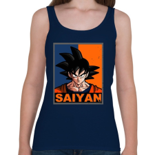 PRINTFASHION Saiyan Goku - Női atléta - Sötétkék női trikó
