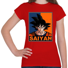 PRINTFASHION Saiyan Goku - Női póló - Piros női póló