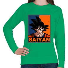 PRINTFASHION Saiyan Goku - Női pulóver - Zöld