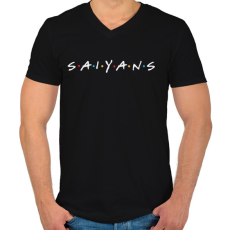 PRINTFASHION SAIYANS - Férfi V-nyakú póló - Fekete