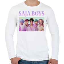 PRINTFASHION Saja Boys - Férfi hosszú ujjú póló - Fehér férfi póló