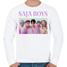 PRINTFASHION Saja Boys - Férfi pulóver - Fehér férfi pulóver, kardigán