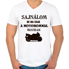 PRINTFASHION SAJNÁLOM - Férfi V-nyakú póló - Fehér férfi póló