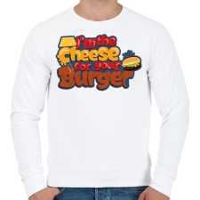 PRINTFASHION Sajt a burgeredhez - Férfi pulóver - Fehér férfi pulóver, kardigán