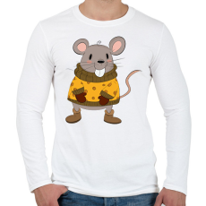 PRINTFASHION Sajtos egér - Férfi hosszú ujjú póló - Fehér