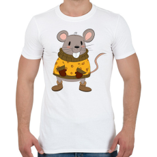 PRINTFASHION Sajtos egér - Férfi póló - Fehér