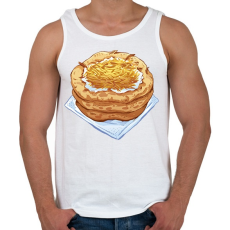 PRINTFASHION Sajtos tejfölös lángos - Férfi atléta - Fehér