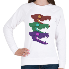 PRINTFASHION Sakál koponyák - Női pulóver - Fehér női pulóver, kardigán