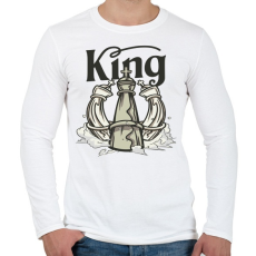 PRINTFASHION Sakk - a király  - Férfi hosszú ujjú póló - Fehér