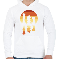 PRINTFASHION Sakk - Férfi kapucnis pulóver - Fehér férfi pulóver, kardigán