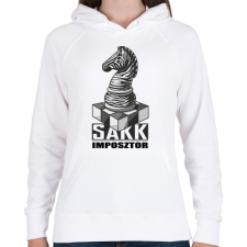 PRINTFASHION Sakk imposztor - Női kapucnis pulóver - Fehér női pulóver, kardigán