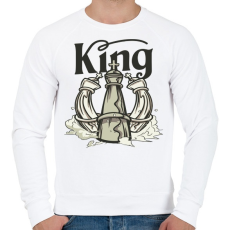 PRINTFASHION Sakk king - Király - Férfi pulóver - Fehér