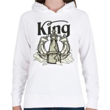 PRINTFASHION Sakk king - Király - Női kapucnis pulóver - Fehér női pulóver, kardigán