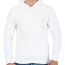 PRINTFASHION Sakk Matt - Férfi kapucnis pulóver - Fehér férfi pulóver, kardigán