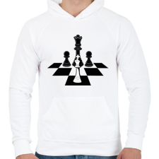 PRINTFASHION Sakk-matt - Férfi kapucnis pulóver - Fehér férfi pulóver, kardigán