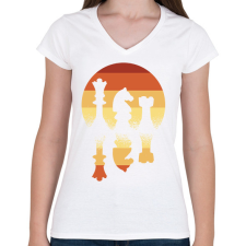 PRINTFASHION Sakk - Női V-nyakú póló - Fehér női póló