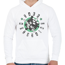 PRINTFASHION Sakk univerzum - Férfi kapucnis pulóver - Fehér férfi pulóver, kardigán