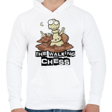 PRINTFASHION Sakk zombie - the walking chess - Férfi kapucnis pulóver - Fehér férfi pulóver, kardigán