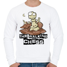PRINTFASHION Sakk zombie - the walking chess - Férfi pulóver - Fehér