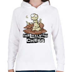 PRINTFASHION Sakk zombie - the walking chess - Női kapucnis pulóver - Fehér