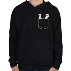 PRINTFASHION Sakk zseb - Gyerek kapucnis pulóver - Fekete