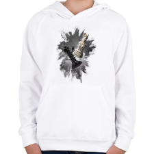 PRINTFASHION sakkmatt - Gyerek kapucnis pulóver - Fehér gyerek pulóver, kardigán