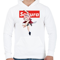 PRINTFASHION Sakura Haruno - Férfi kapucnis pulóver - Fehér