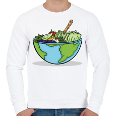 PRINTFASHION Saláta Föld - Férfi pulóver - Fehér