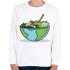 PRINTFASHION Saláta Föld - Gyerek pulóver - Fehér