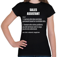 PRINTFASHION Sales assistant jelentése - Női póló - Fekete