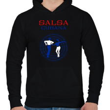 PRINTFASHION Salsa Cubana dancer S0201-forBlack - Férfi kapucnis pulóver - Fekete férfi pulóver, kardigán