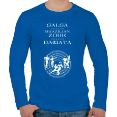 PRINTFASHION Salsa Zouk Bachata dancer S0202 white - Férfi hosszú ujjú póló - Királykék