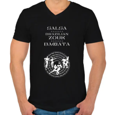 PRINTFASHION Salsa Zouk Bachata dancer S0202 white - Férfi V-nyakú póló - Fekete férfi póló
