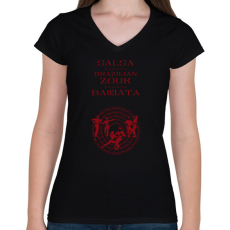 PRINTFASHION Salsa Zouk Bachata dancer S0205 red - Női V-nyakú póló - Fekete