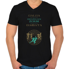PRINTFASHION Salsa Zouk Bachata dancer S0206 green-gold - Férfi V-nyakú póló - Fekete