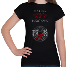 PRINTFASHION Salsa Zouk Bachata dancer S0215 red-silver - Női póló - Fekete női póló