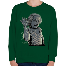 PRINTFASHION Salt Bae Einstein - Gyerek pulóver - Sötétzöld