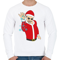 PRINTFASHION Salt Bae mikulás - Férfi pulóver - Fehér