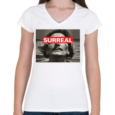 PRINTFASHION Salvador Dalí - Surreal - Női V-nyakú póló - Fehér női póló