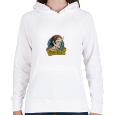 PRINTFASHION Sam - Női kapucnis pulóver - Fehér női pulóver, kardigán