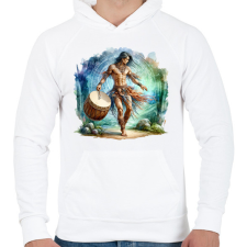 PRINTFASHION Sámán férfi - Férfi kapucnis pulóver - Fehér férfi pulóver, kardigán